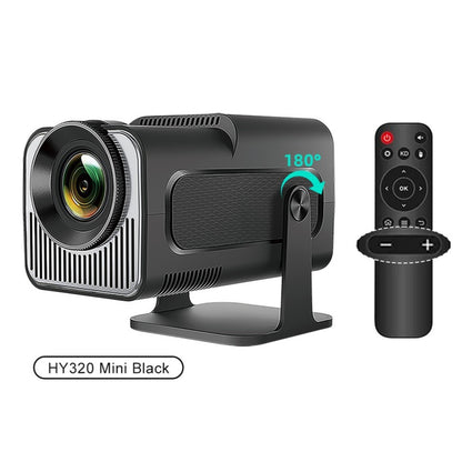 HY320 Mini Ultra HD Android 11 LCD Home Theater Projector Black HDMI USB