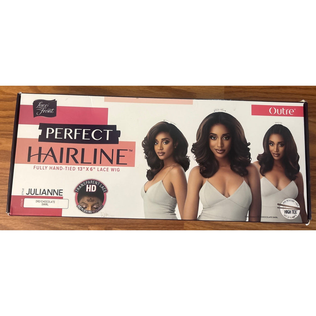OUTRE SYNTHETIC PERFECT HAIR LINE 13X6 LACE FRONT WIG JULIANNE DR2ChocolateSwirl