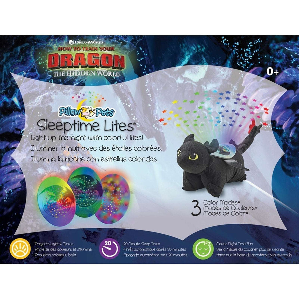 How To Train Your Dragon Toothless Pillow Pet Dreamworks Light Projector Glows