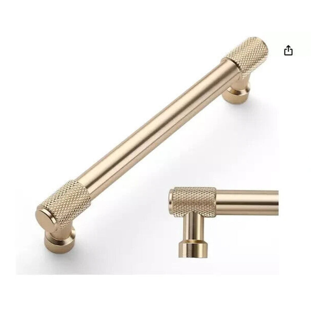 AsidRama Champagne Gold 9 Pack Cabinet / Drawer Pull 5" Hole to Hole Center
