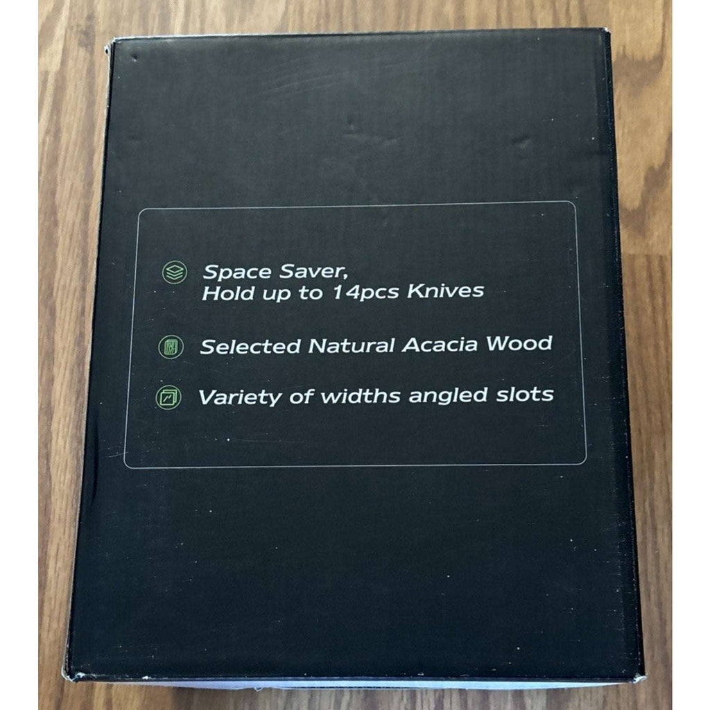 ENOKING Acacia Wood 15-Slot Universal Knife Block Knife Holder