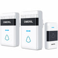 Omeril Weatherproof Wireless Doorbell with 2 Plug-In Receivers 1000ft Range Kit