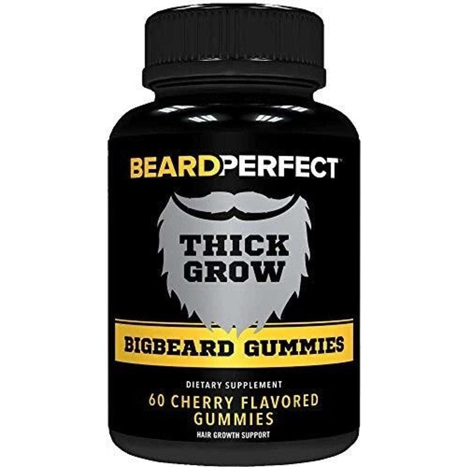 BeardPerfect THICKGROW BIGBEARD Gummies 60 Cherry w/ Biotin Vitamin B12 C D Zinc