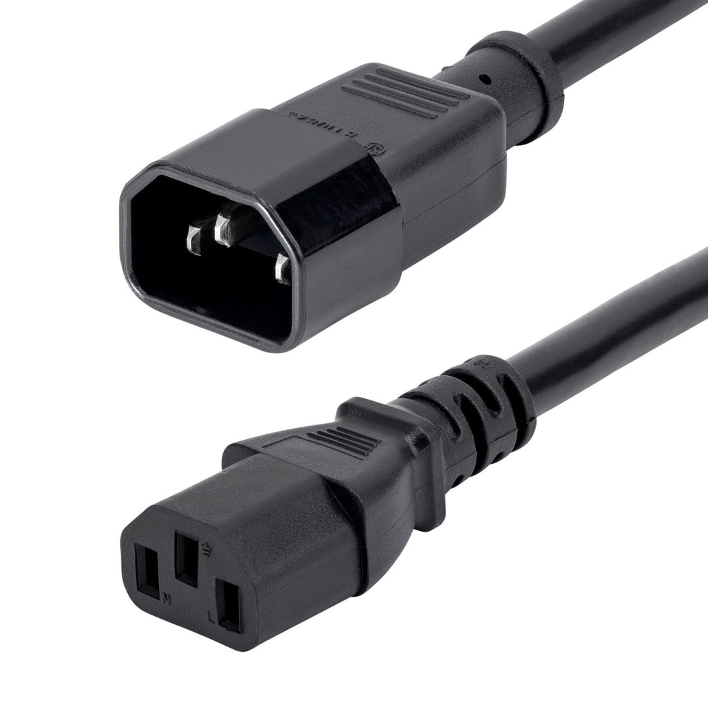 5PC StarTech.com AC Power Cord Extension IEC 60320 C14 to C13 14AWG 15A 125V 3ft