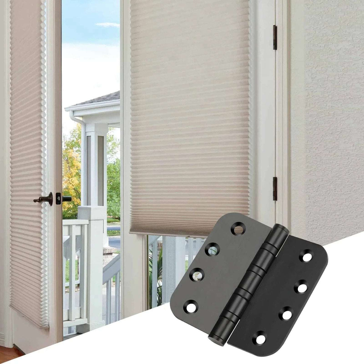 3Pk Stainless Steel Black Ball Bearing 4'' with 5/8'' Radius Corners Door Hinge