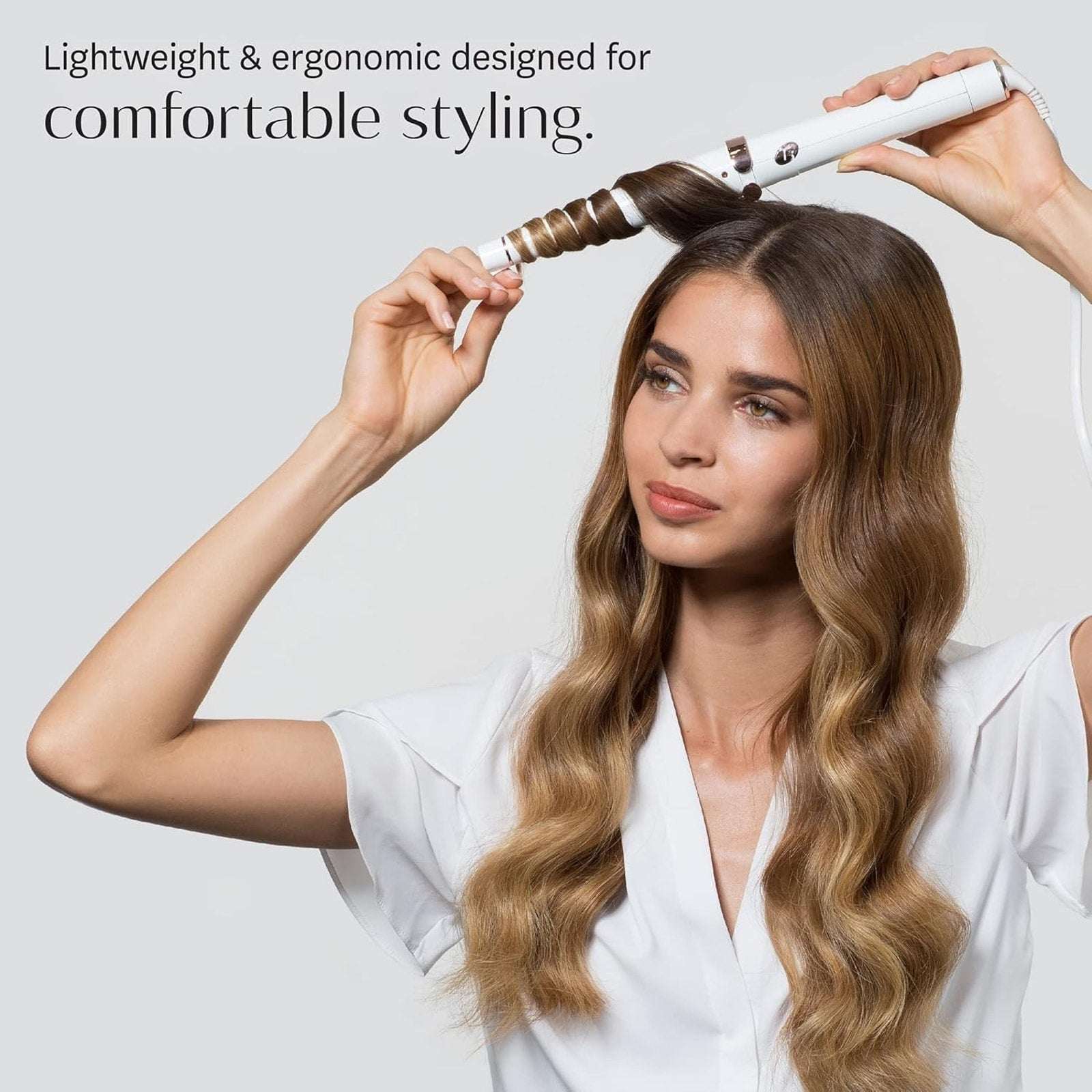 T3 Singlepass Wave 1 1/4" - 3/4" Tapered Long Barrel Curling Styling Wand - NEW