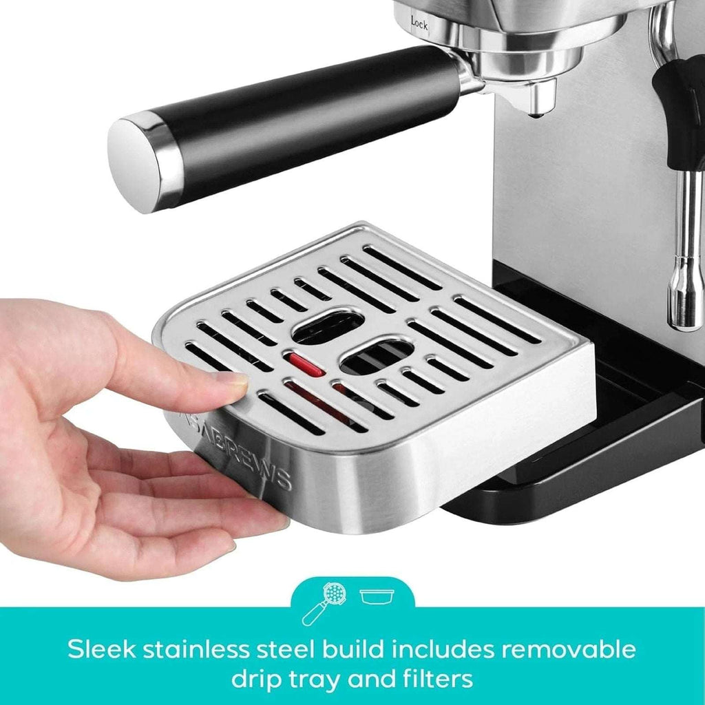 CASABREWS 3700 Essential Espresso Machine 20 Bar Stainless Steel w Steam Frother
