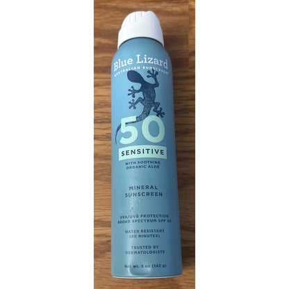 Blue Lizard SPF 50 Sensitive Mineral Sunscreen Spray w/ Aloe 5oz Exp 02/2028