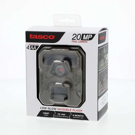 Tasco Trail Camera 20MP 1080P Low Glow Invisible Flash 70ft PIR 6Mo Battery Life