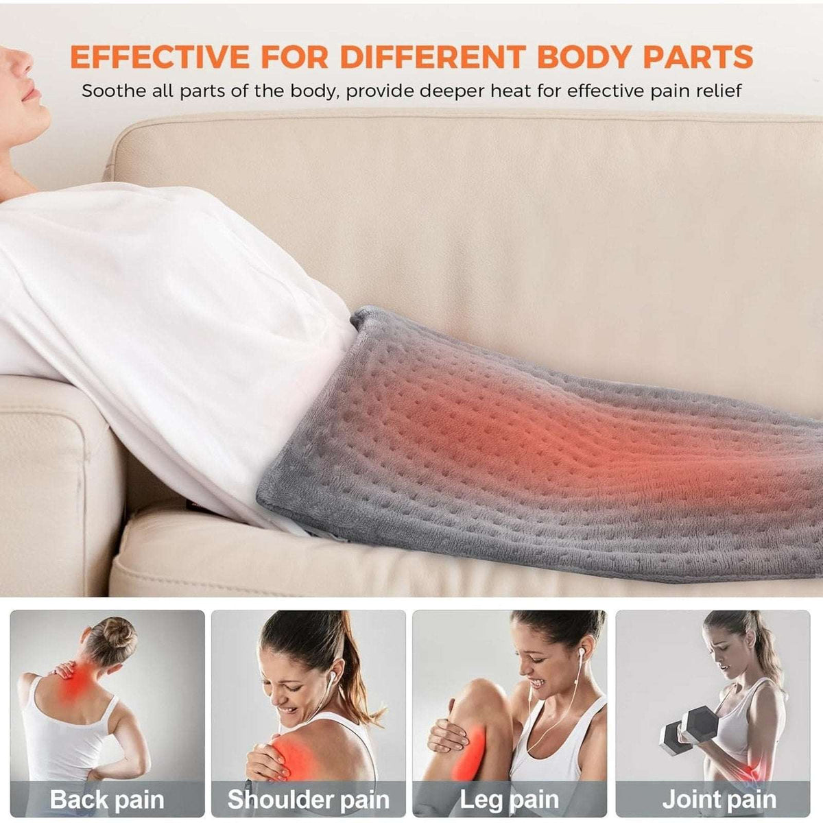 NOWWISH Heating Pad for Back Pain Relief & Cramps, XL 33x17" Moist & Dry Heat