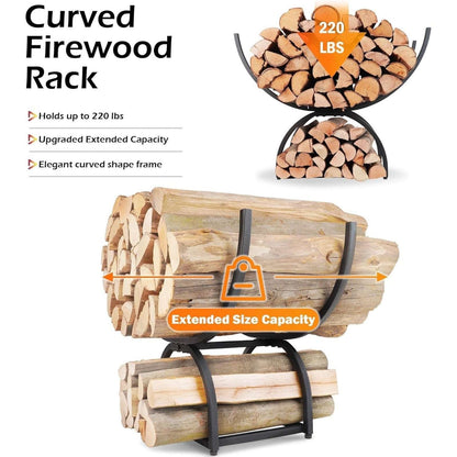Heavy Duty Firewood Log Rack Indoor/Outdoor Fireplace Wood Storage Stand Holder
