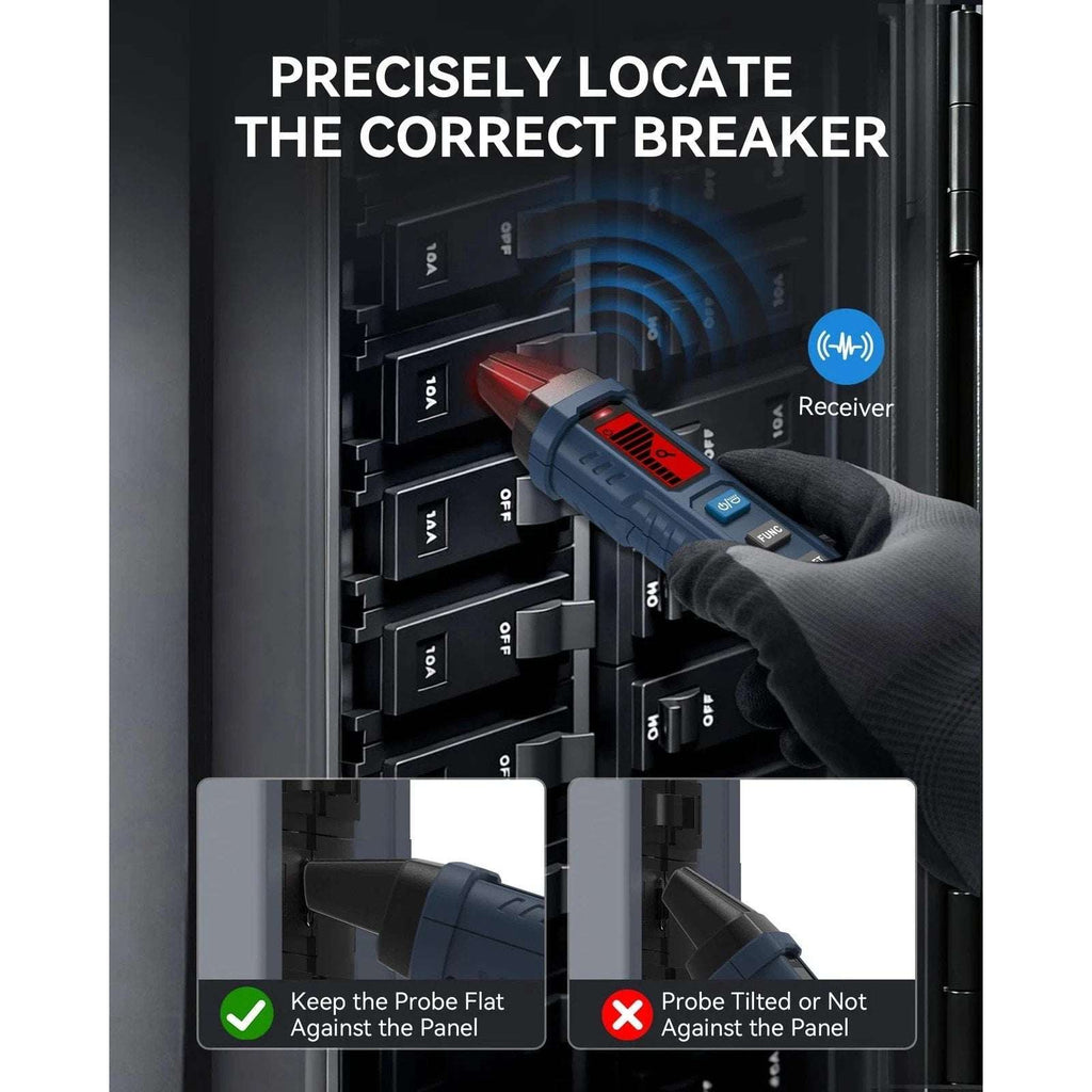 VENLAB Circuit Breaker Finder w/ LCD Display GFCI Outlet Tester 90-130V AC Circu