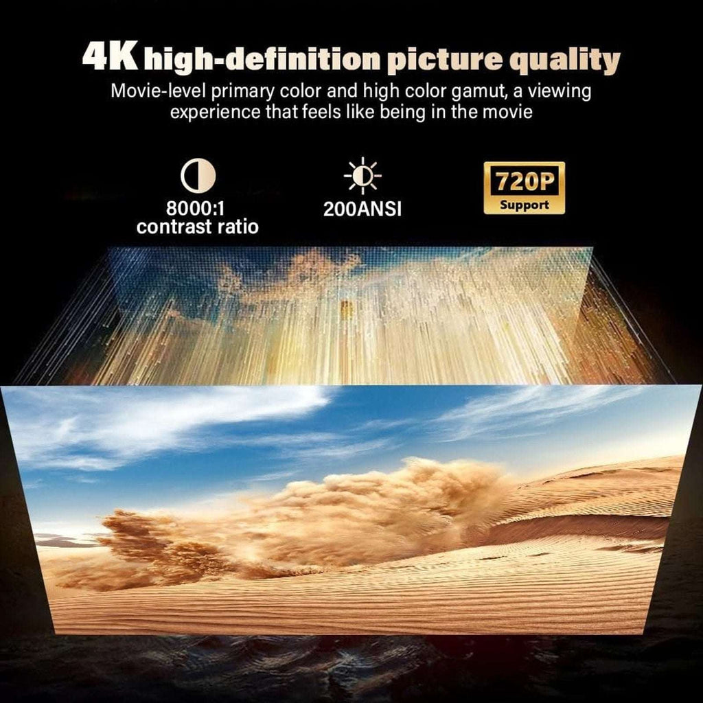 AMX500 Portable Mini Projector WiFi & Bluetooth Android 11 1080P 4K Support