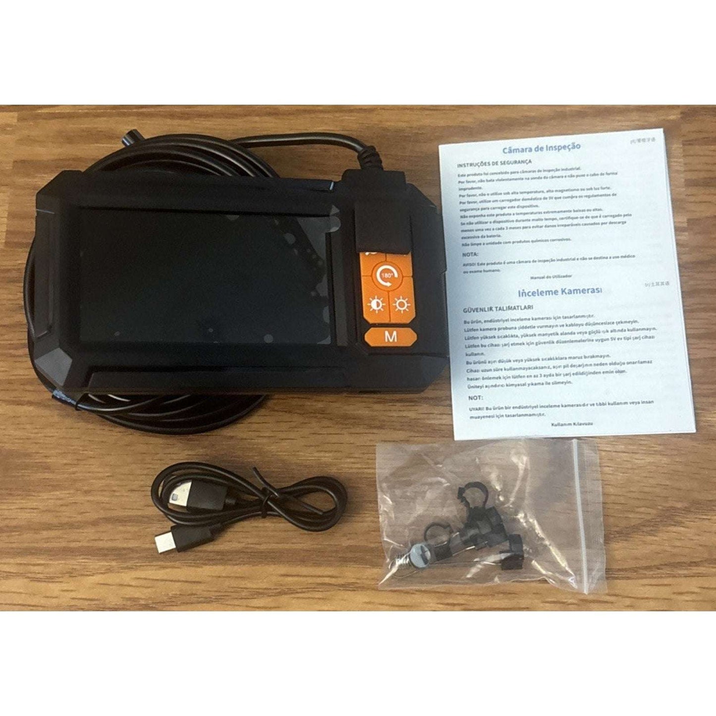 Digital Borescope Camera P410 Industrial Endoscope 4.3" Screen 8mm Lens 5M Cable