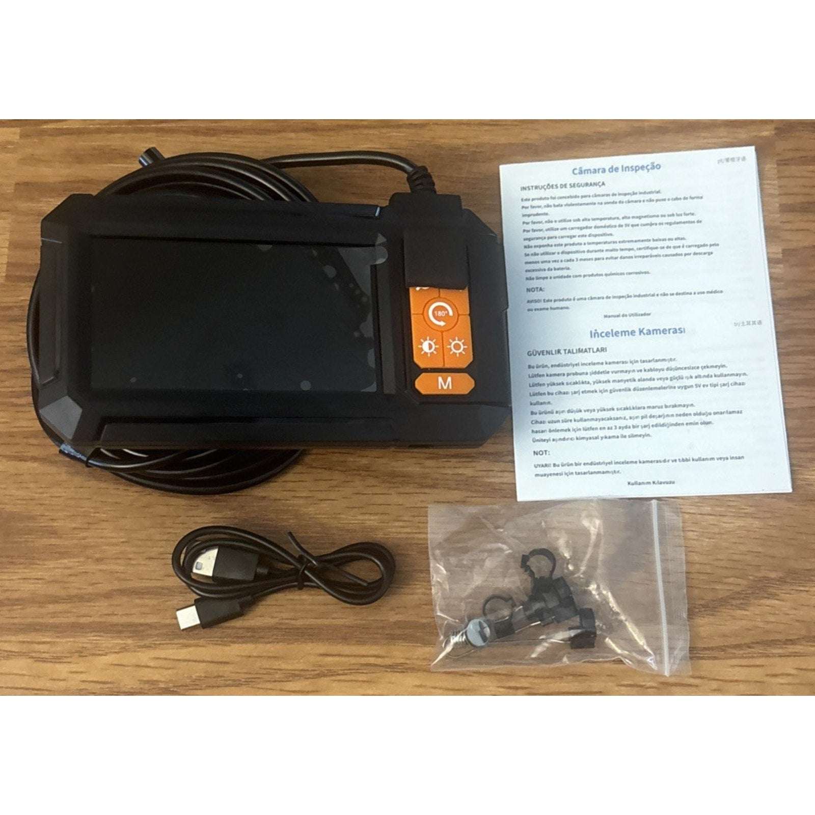 Digital Borescope Camera P410 Industrial Endoscope 4.3" Screen 8mm Lens 5M Cable