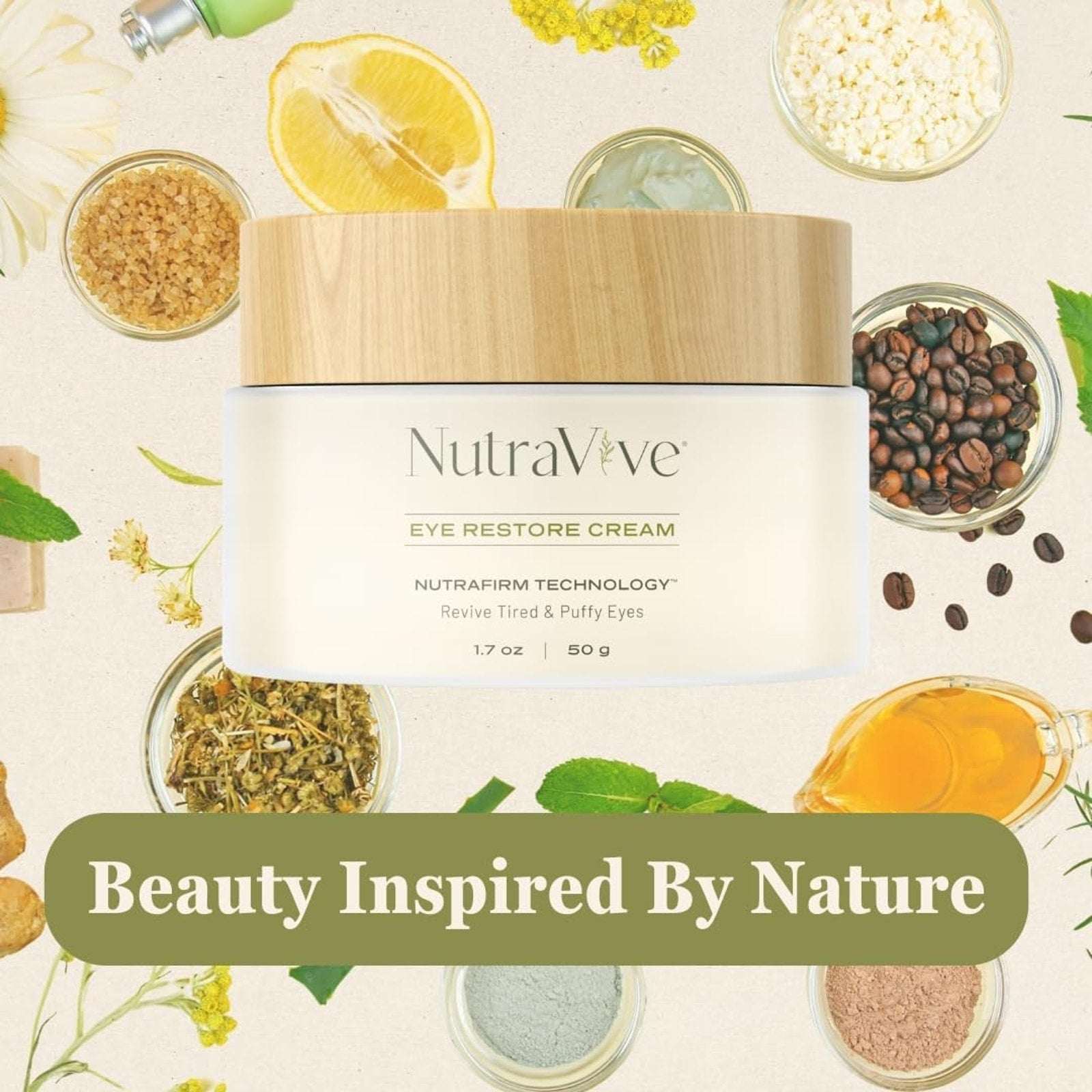 NutraVive Eye Cream - Revive, Firm & Lift Tired & Puffy Eyes Anti-Aging Collagen