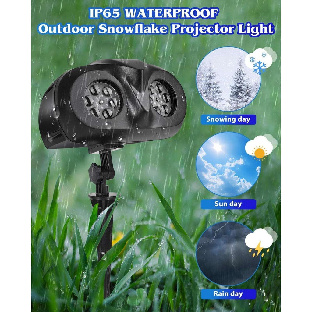 Christmas Snowflake Projector Outdoor Snowfall Landscape Spotlight with Remote