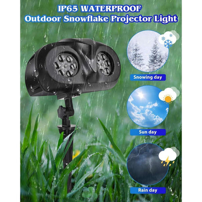 Christmas Snowflake Projector Outdoor Snowfall Landscape Spotlight with Remote