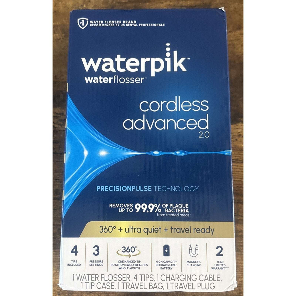 Waterpik Cordless Advanced 2.0 Water Flosser WHITE Rechargeable - WP580CD NEW