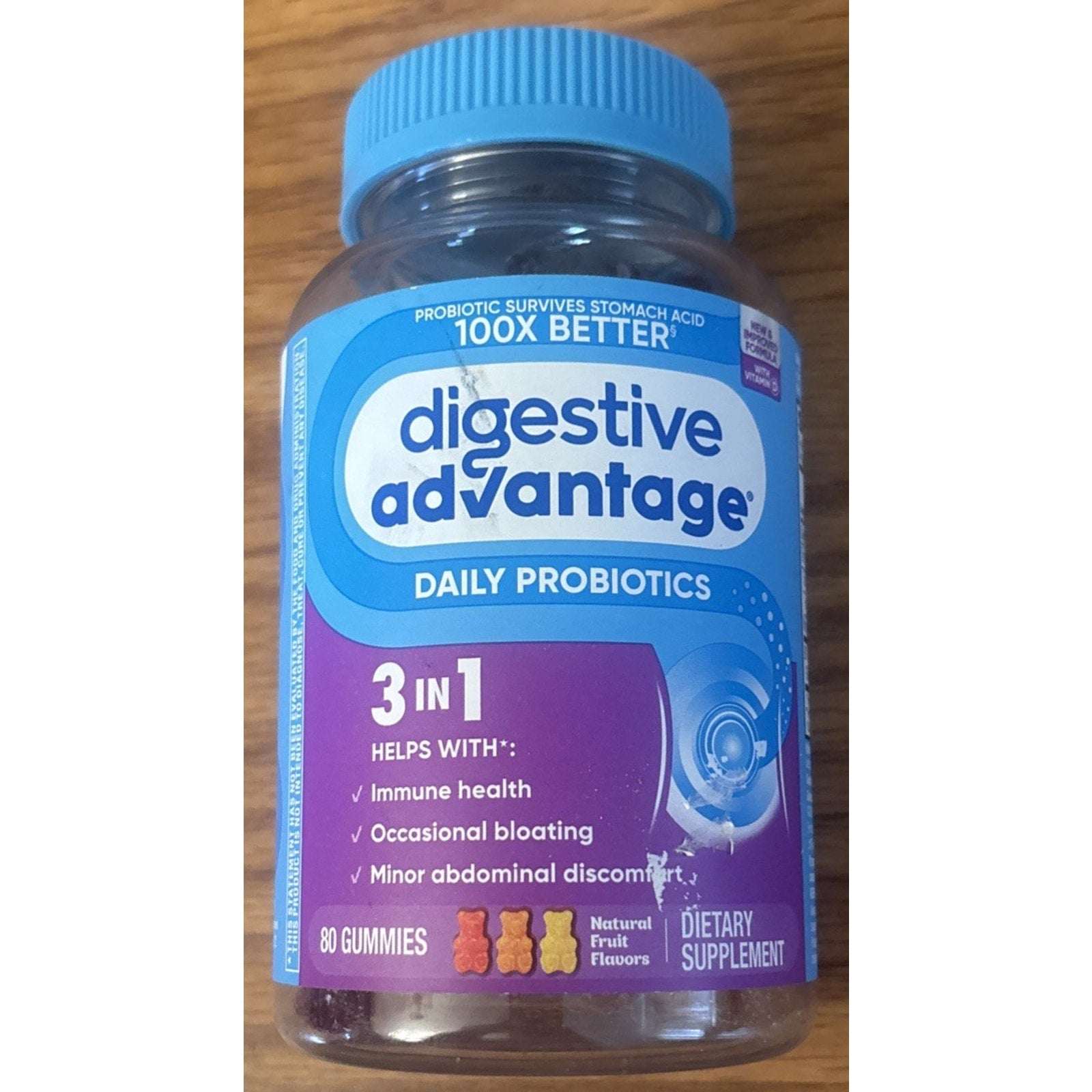 2 Pack Digestive Advantage Daily Probiotic Gummies 90ct & 80ct(170ct) Superfruit