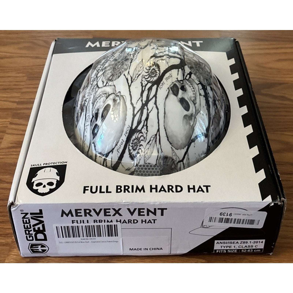 GREEN DEVIL Full Brim Hard Hat Vented Construction Safety Helmet OSHA Approved