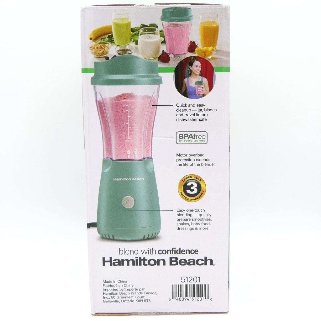 Hamilton Beach Personal Blender With Travel Lid Green 51201 Corded 300W NEW-OB