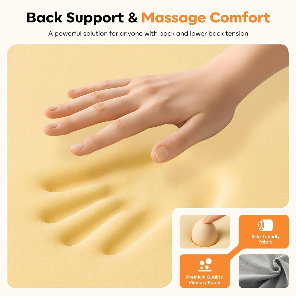 Smooth Triple Fusion 3in1 Back Massager Lumbar Pillow with Heat & Vibration NEW