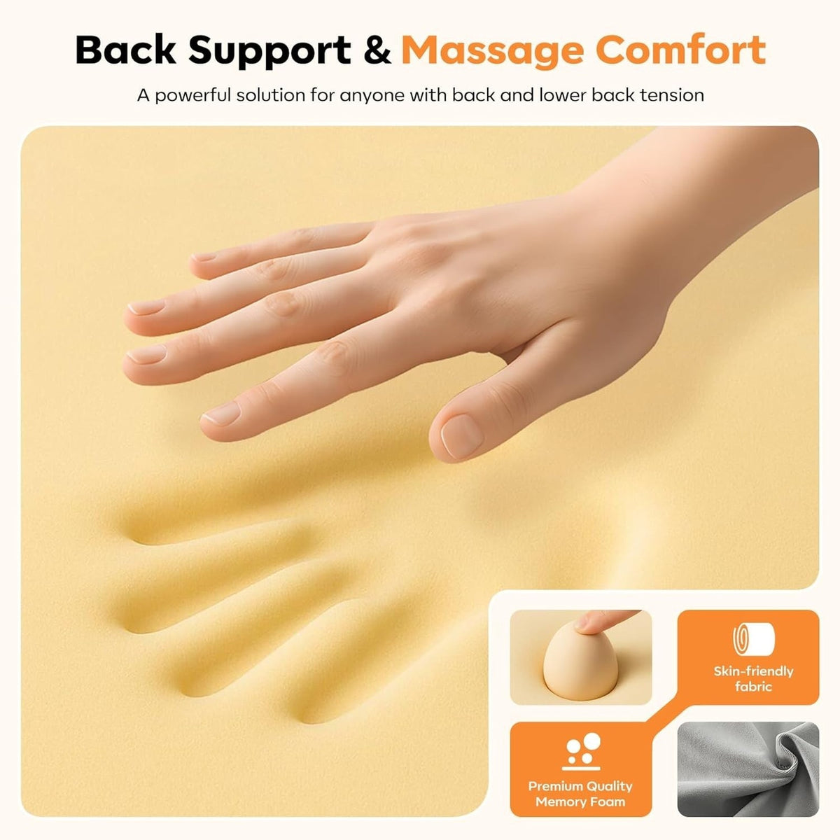 Smooth Triple Fusion 3in1 Back Massager Lumbar Pillow with Heat & Vibration NEW
