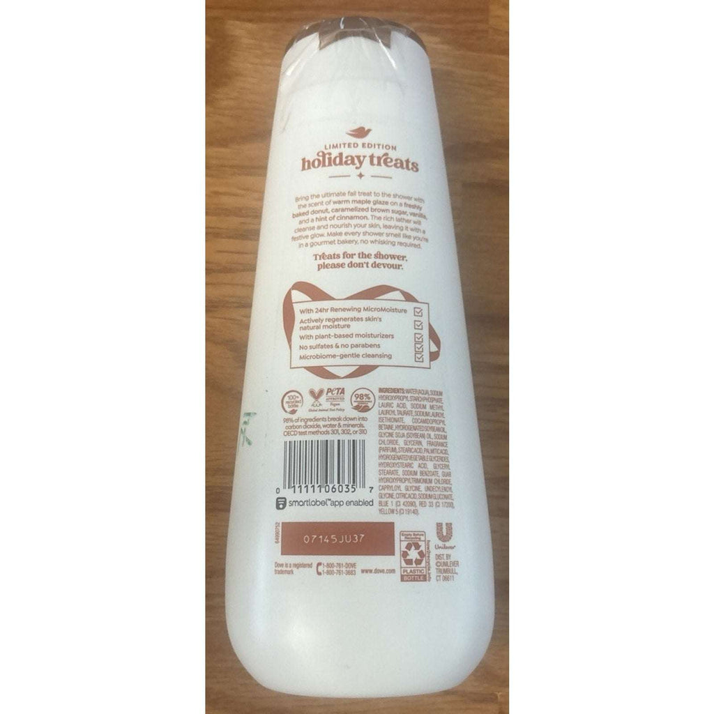 3PC Dove Limited Edition Maple Glazed Donut Body Wash, Body Scrub & Bar Soap Set