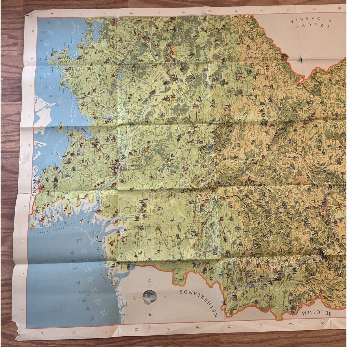 Deutsche Bildkarte, Panoramic Map and Index of Germany's Outstanding Sights