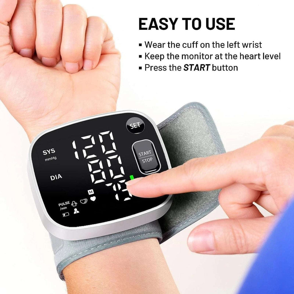 Oklar Automatic Blood Pressure Wrist Monitor for Home Use Rechargeable w/ Voice