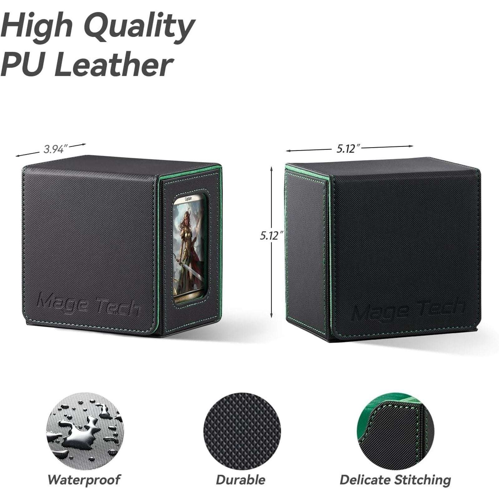 MTG Commander Card & Dice Storage Deck Box Fits 100 Double-Sleeved Waterproof