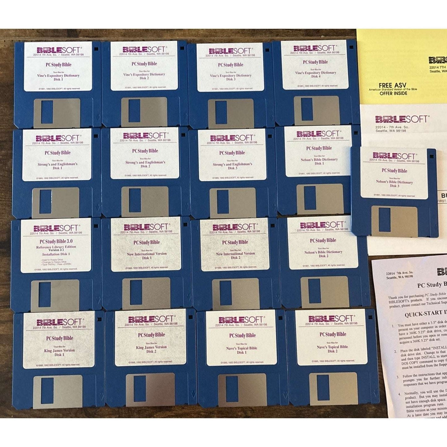 Biblesoft PC Study Bible New Reference Library 17 Floppy Disk Set KJV NIV Nelson