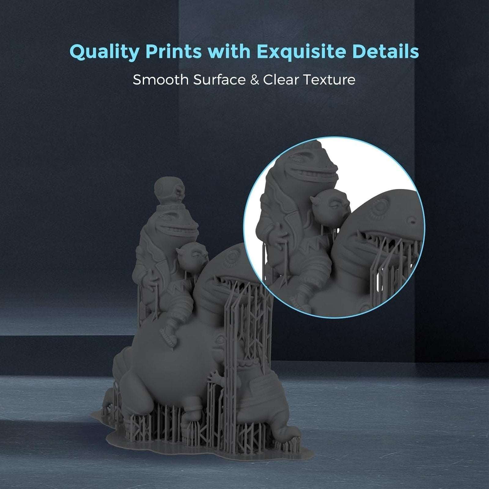 FlashForge 3D Printer Standard Photopolymer Resin 1000g DARK GREY