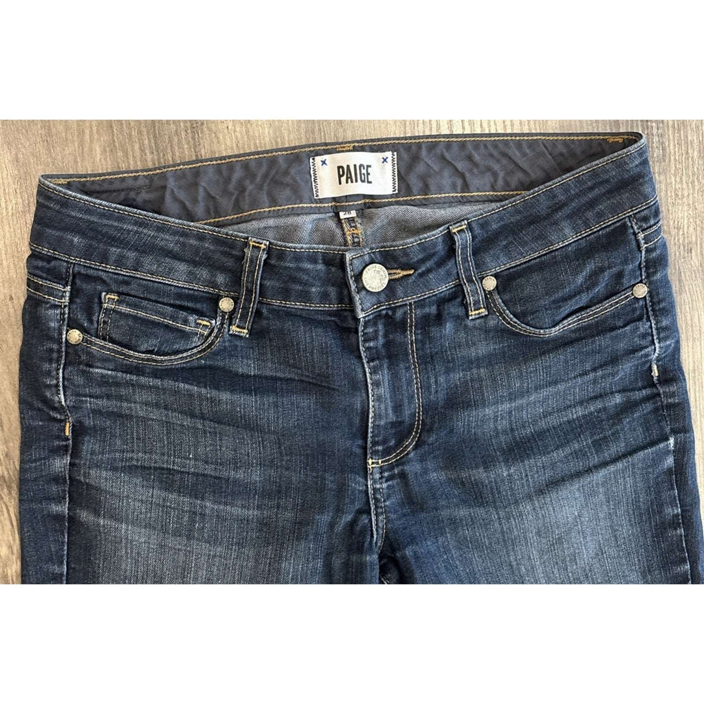 PAIGE SKYLINE Skinny Leg Stretch Cropped Ankle Denim Blue Jeans Size 28