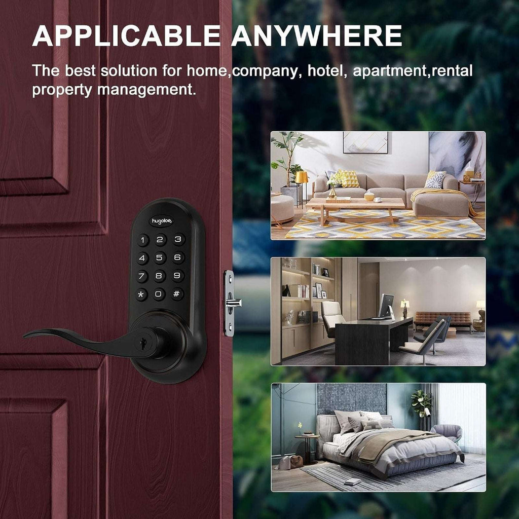 Hugolog Electronic Touchpad Digital Deadbolt Door Lock with Handle HU02 Black