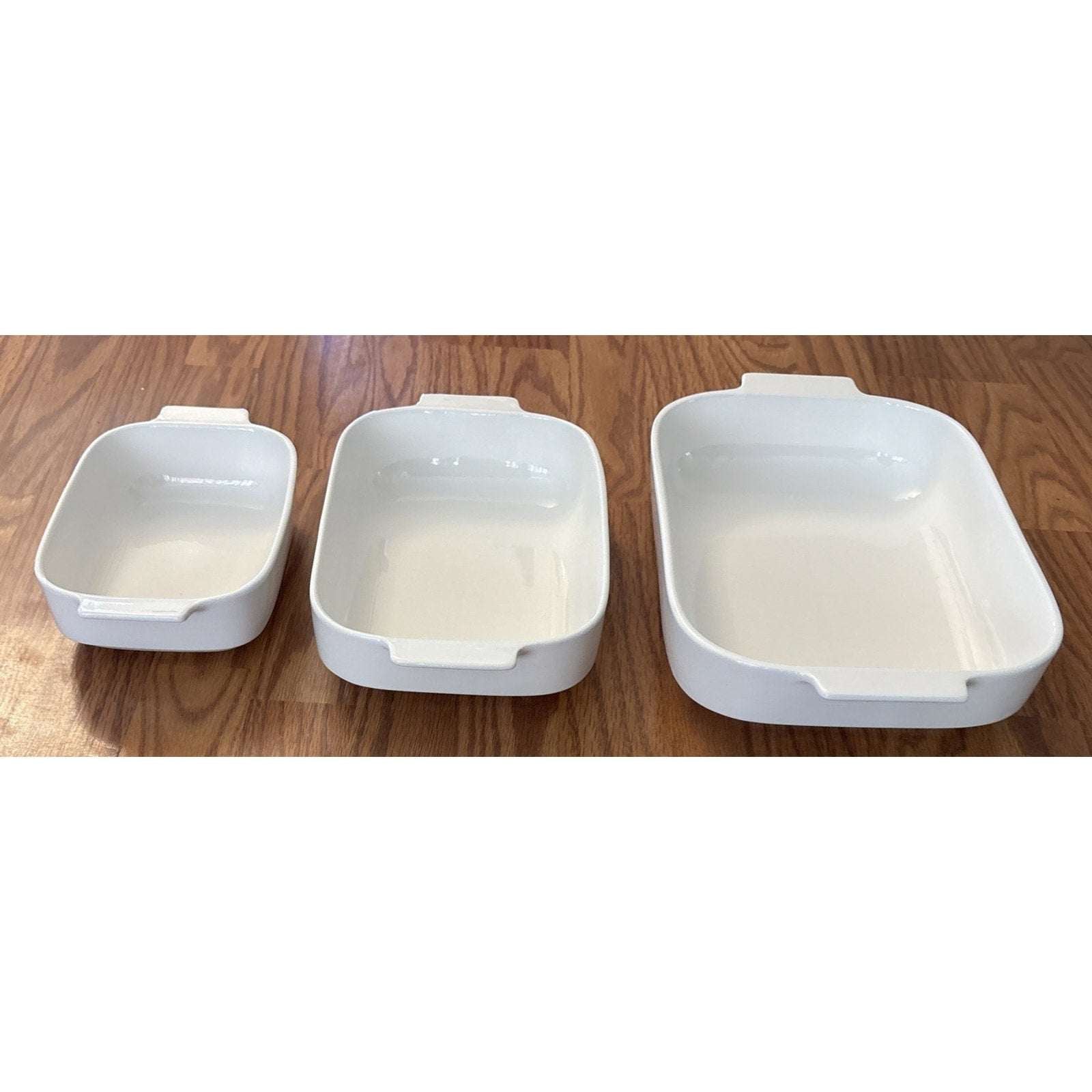 MALACASA 3PC Porcelain Casserole Baking Dish Set for Oven Ceramic Bakeware White