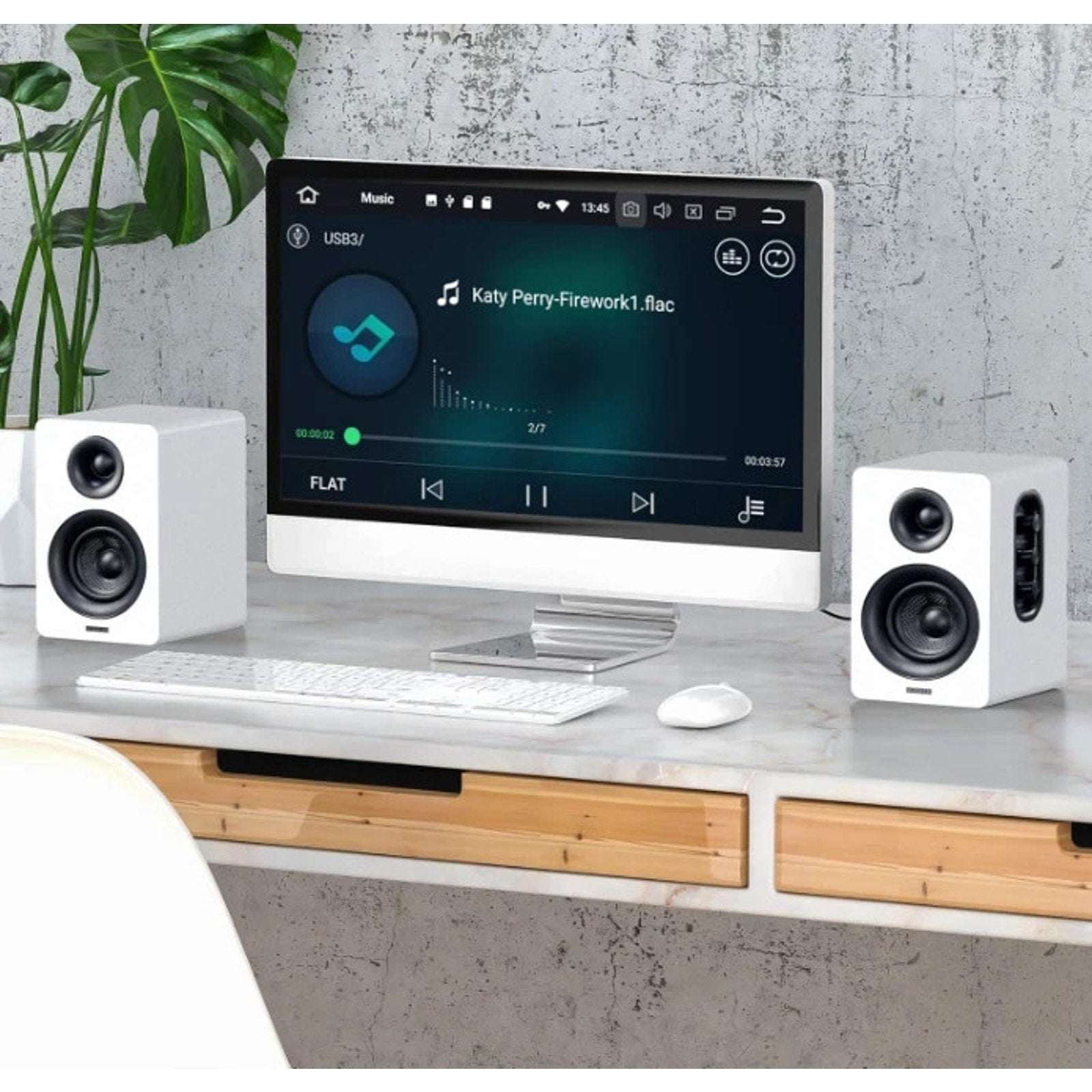 Sanyun SW208 3" Active Bluetooth 5.0 3D Surround Sound Speakers 60W Carbon Fiber