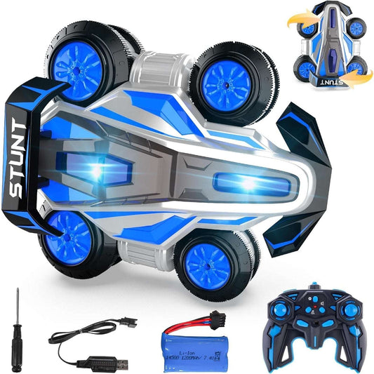 Bezgar 4WD RC Drift Stunt Car 360° Spin, Walking, Music, Lights, Rechargeable,
