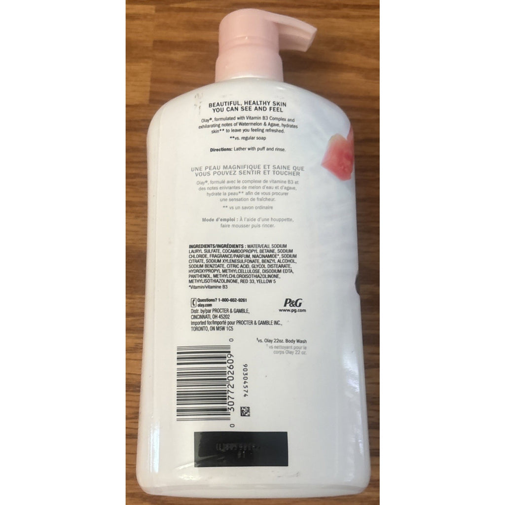 Olay Fresh Outlast VitaminB3 Complex Watermelon & Agave Hydrating Body Wash 30oz