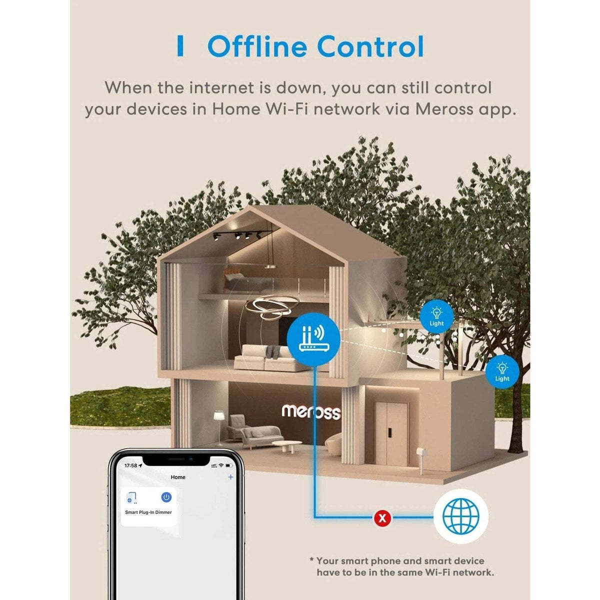 MEROSS Smart Outdoor Dimmer Plug Outlet Alexa SmartThings Google Voice Control