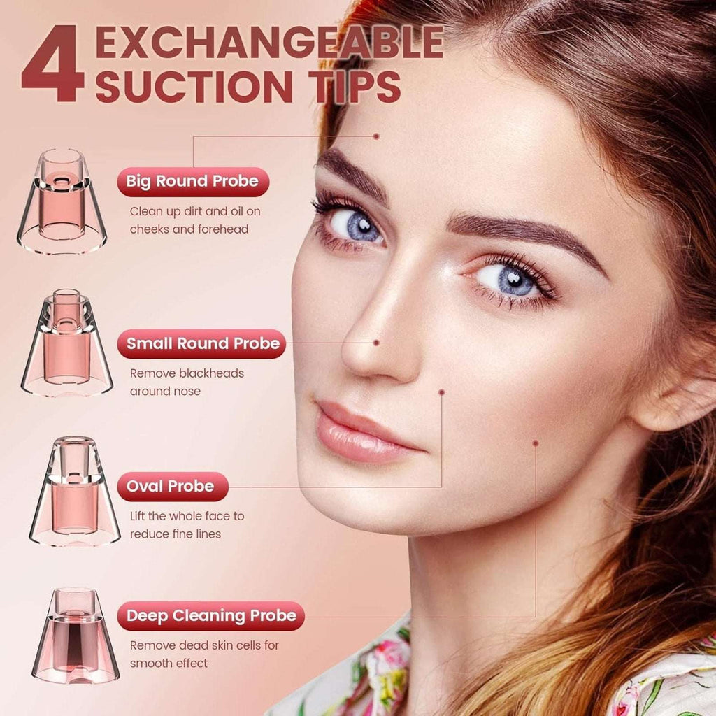 Blackhead Remover Pore Vacuum w/ LED Screen & 4 Probes Tighten, Lift & Exfoliate
