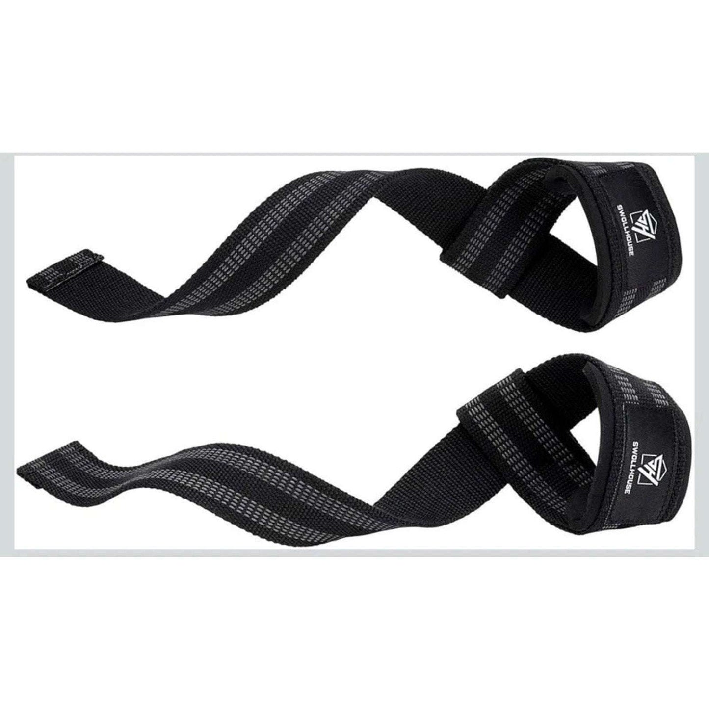 SWOLLHOUSE Knee Wraps + Wrist Wraps + Weight Lifting Straps Bundle (1 Pair Each)