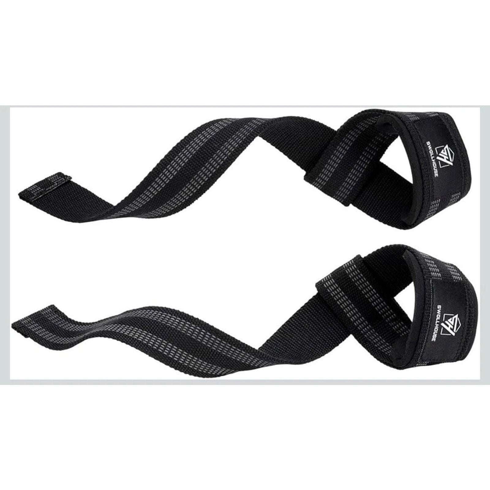 SWOLLHOUSE Knee Wraps + Wrist Wraps + Weight Lifting Straps Bundle (1 Pair Each)