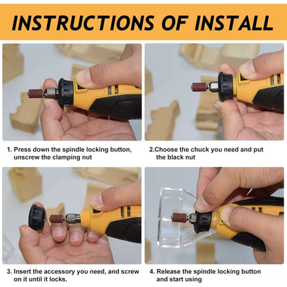 Variable Speed Rotary Tool Kit Electric Drill Polisher Sander Engraver Grinder