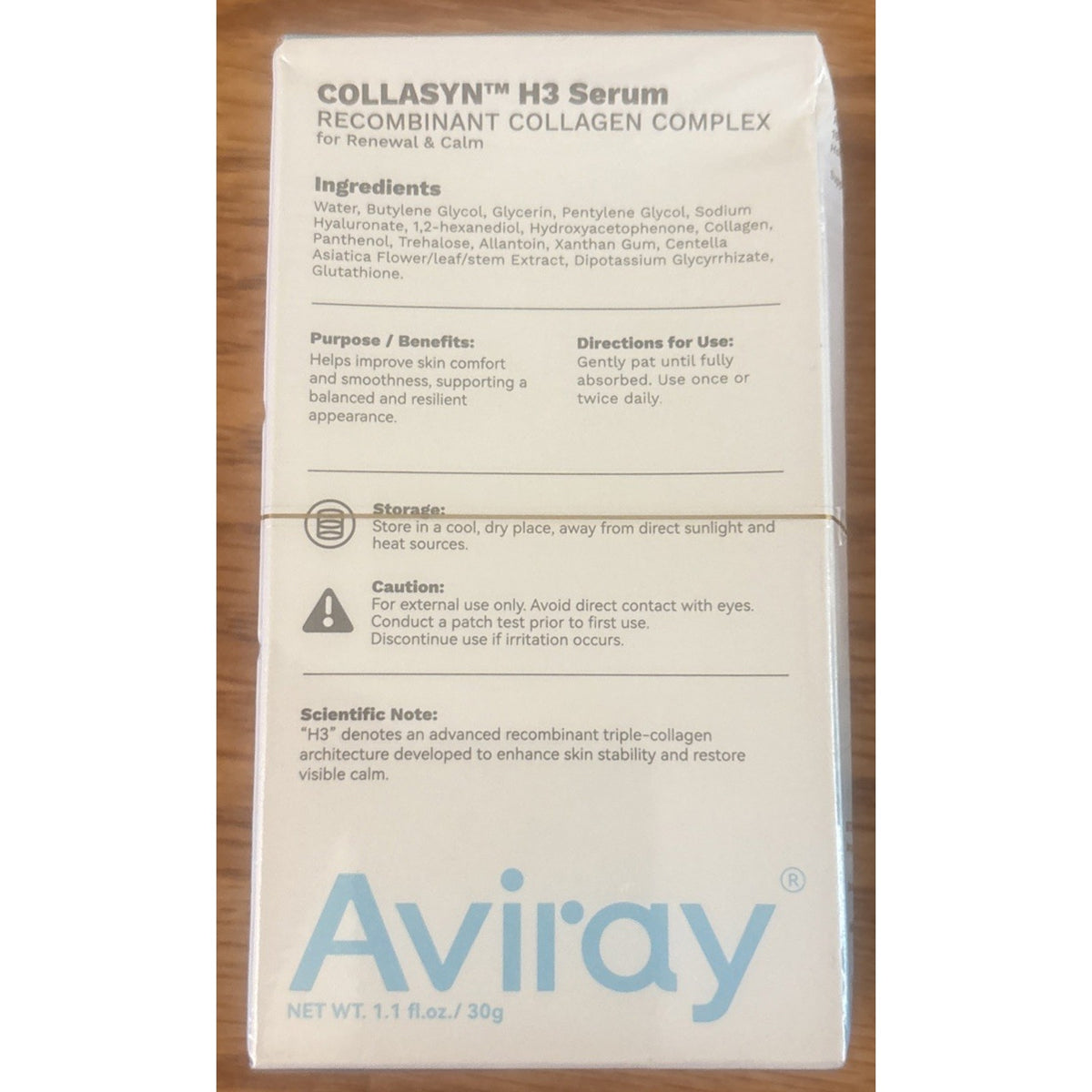 Aviray H3 Recombinant Collagen Boost Barrier Face Repair Serum 1.1oz Anti Aging