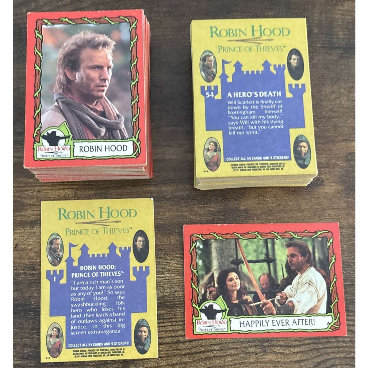 1991 Topps Robin Hood Prince of Thieves Trading Cards 1-55 2 Sets(1/Full & 1/-1)