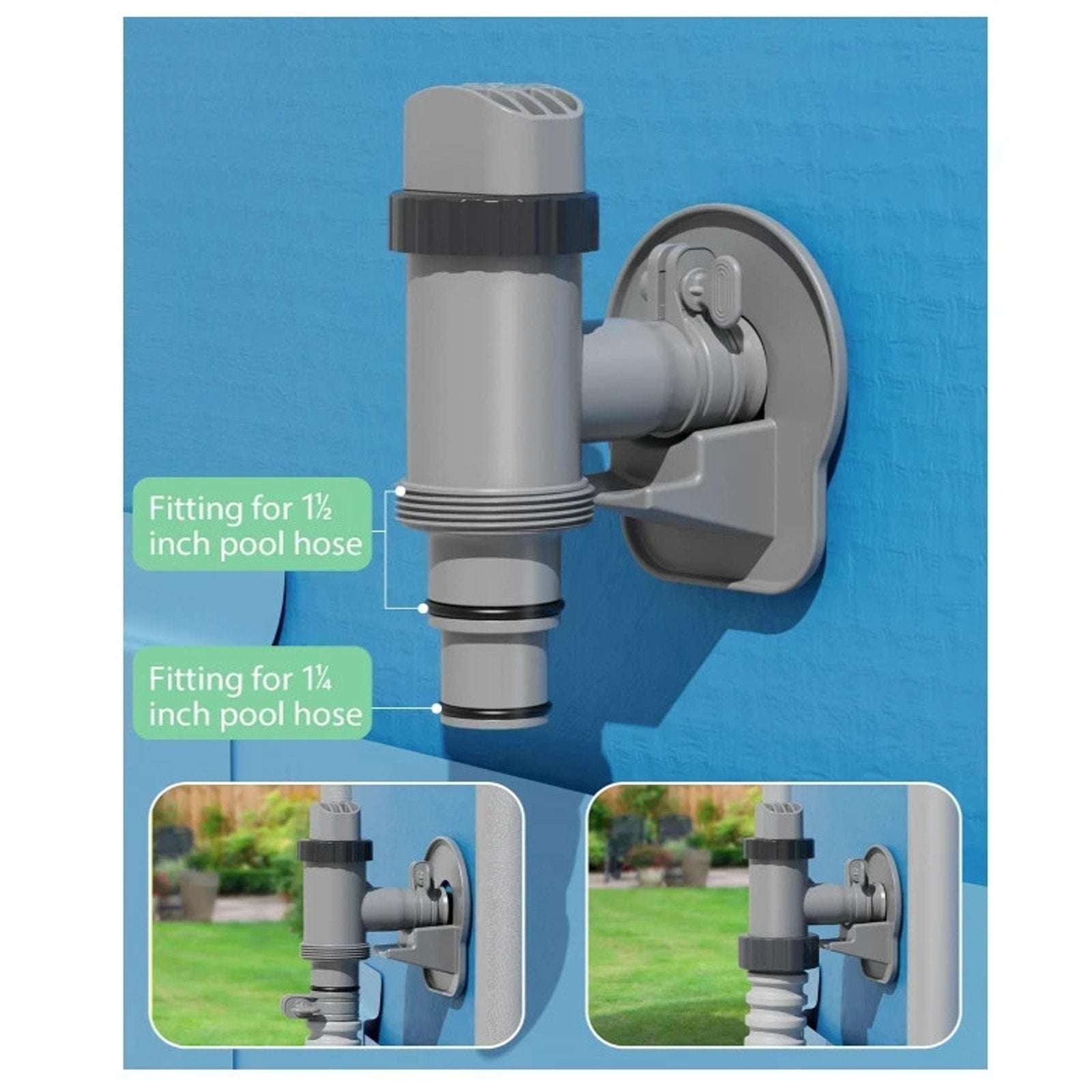 Pool Plunger Valve & Pipe Holder Set Replacement for Above Ground Pools (2 Each)