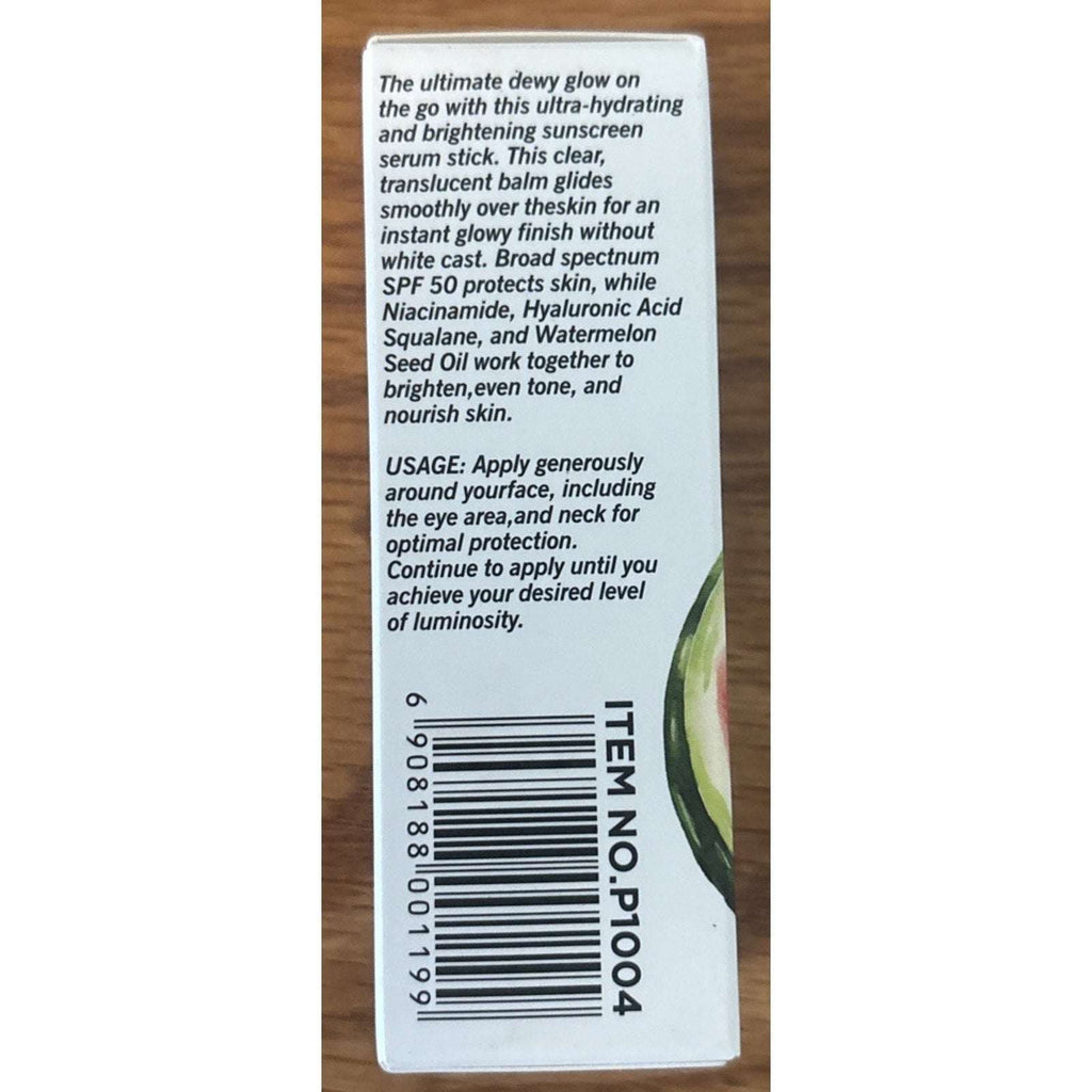 PageVine Watermelon Glow Recipe Dew Balm SPF 50 with Niacinamide .58 oz Stick