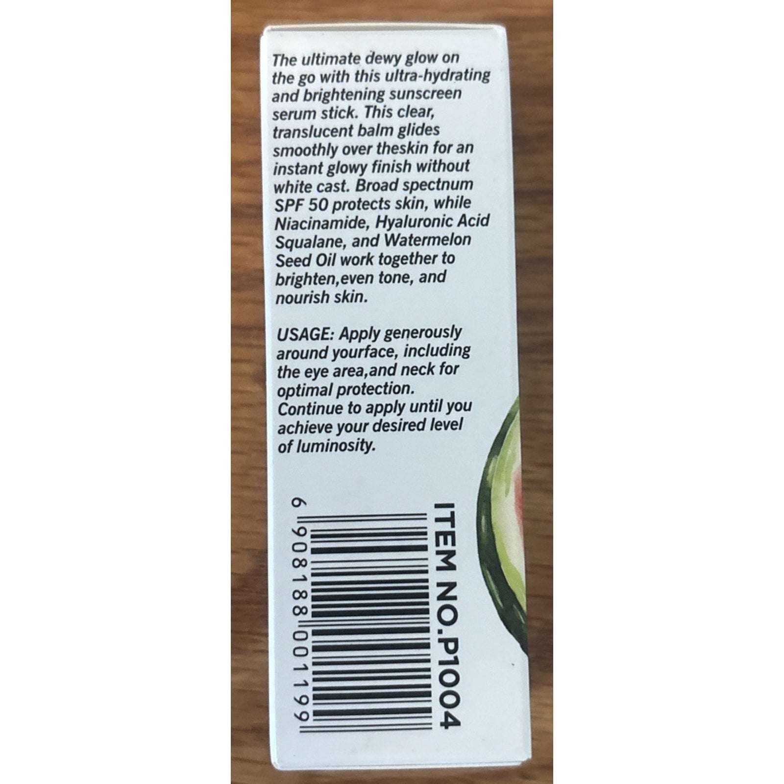 PageVine Watermelon Glow Recipe Dew Balm SPF 50 with Niacinamide .58 oz Stick